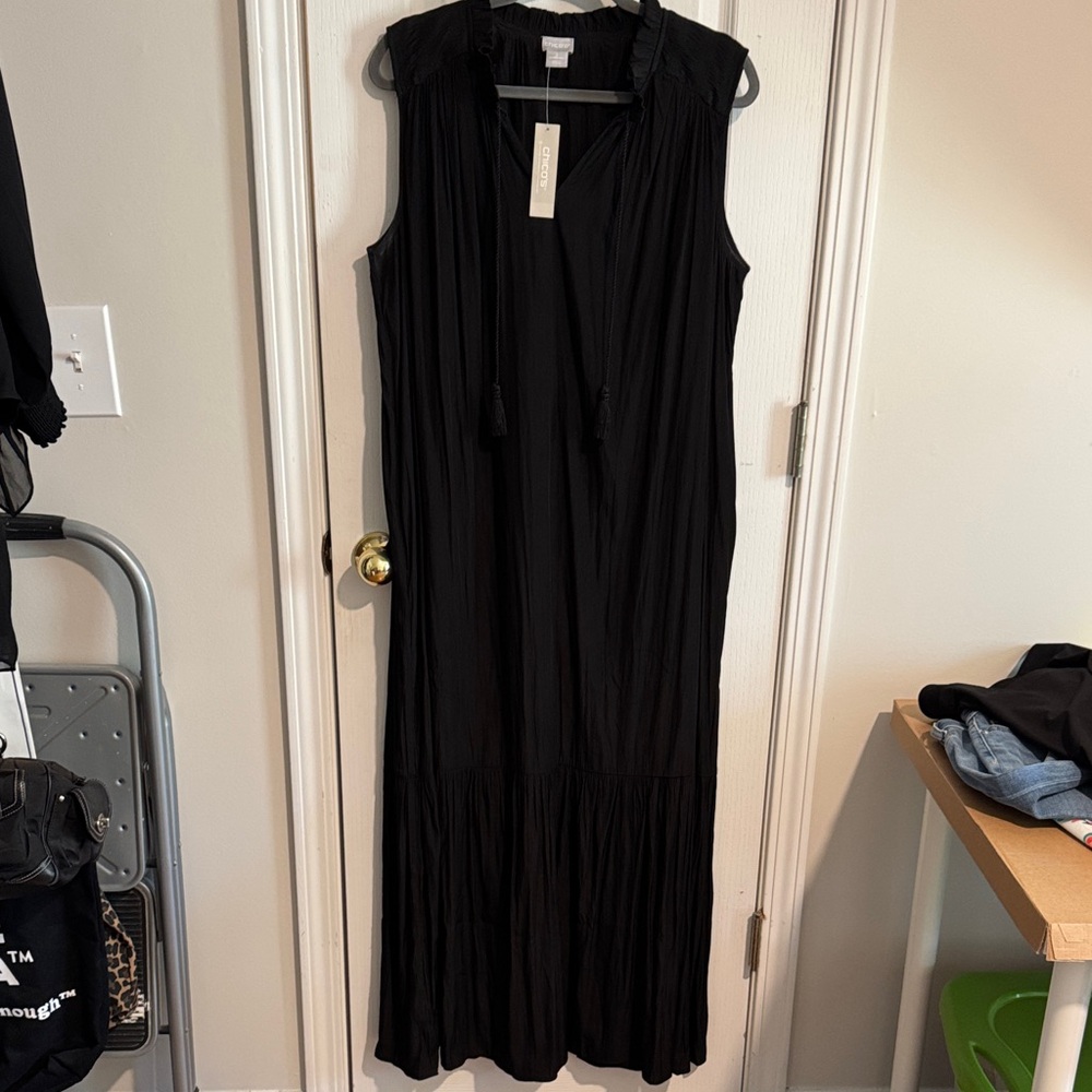 Chico's Black Sleeveless Maxi Dress